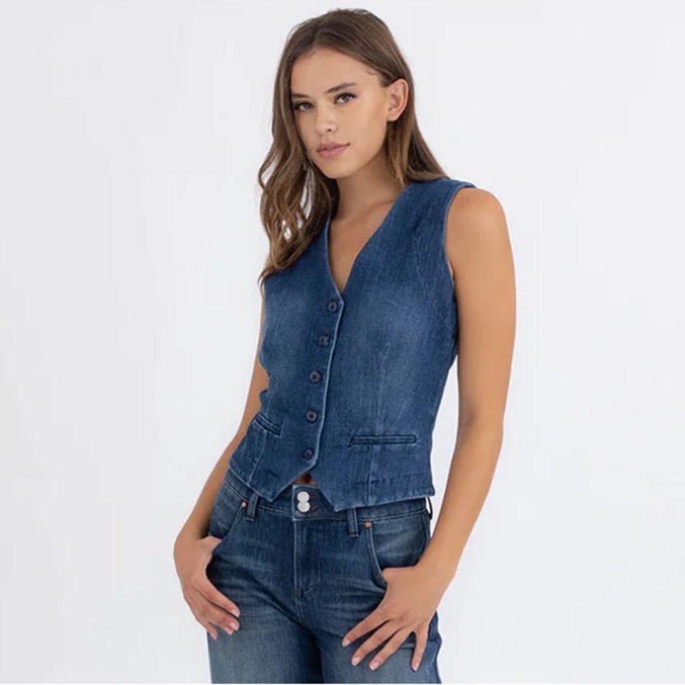 Level 99 Vintage wash denim vest